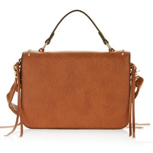 Metallic Sky Studded Crossbody With Fringe